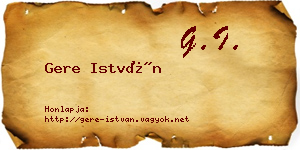 Gere István névjegykártya
